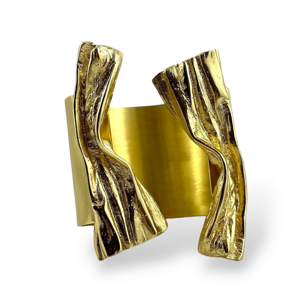 Bracciale rigido in bronzo dorato
