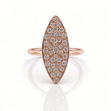 Carica l'immagine nel visualizzatore di Gallery, Anello Marquise in Oro Rosa 9 Carati con Diamanti Lab Grown - Rosso Veneziano Gioielli