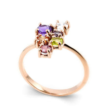 Carica l'immagine nel visualizzatore di Gallery, Anello in Oro Rosa 14 Carati con Tormaline Colorate – Rosso Veneziano Gioielli