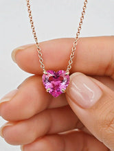 Carica l'immagine nel visualizzatore di Gallery, Collana Girocollo Oro 18 Carati con Zaffiro Rosa a Cuore – Rosso Veneziano Gioielli