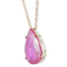 Carica l'immagine nel visualizzatore di Gallery, Collana pendente in oro rosa 18 kt con rubino a goccia - Rosso Veneziano Gioielli
