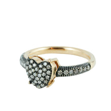 Carica l'immagine nel visualizzatore di Gallery, Anello cuore in Oro Rosa 18 Carati con Diamanti Brown - Rosso Veneziano Gioielli