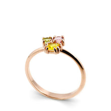Carica l'immagine nel visualizzatore di Gallery, Anello in Oro Rosa 14 Carati con Tormaline Colorate – Rosso Veneziano Gioielli