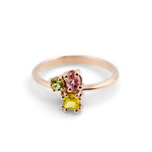 Carica l'immagine nel visualizzatore di Gallery, Anello in Oro Rosa 14 Carati con Tormaline Colorate – Rosso Veneziano Gioielli