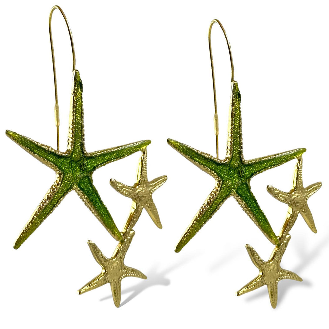 Orecchini con stelle marine in bronzo dorato e smalti (copia)