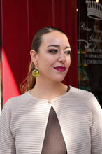 Carica l&#39;immagine nel visualizzatore di Gallery, Orecchini in Ambra Verde Messicana e Argento Dorato – Rosso Veneziano Gioielli
