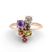 Carica l'immagine nel visualizzatore di Gallery, Anello in Oro Rosa 14 Carati con Tormaline Colorate – Rosso Veneziano Gioielli
