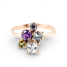 Carica l'immagine nel visualizzatore di Gallery, Anello in Oro Rosa 14 Carati con Tormaline Colorate – Rosso Veneziano Gioielli
