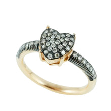 Carica l'immagine nel visualizzatore di Gallery, Anello cuore in Oro Rosa 18 Carati con Diamanti Brown - Rosso Veneziano Gioielli
