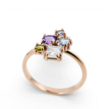 Carica l'immagine nel visualizzatore di Gallery, Anello in Oro Rosa 14 Carati con Tormaline Colorate – Rosso Veneziano Gioielli
