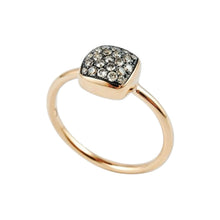 Carica l'immagine nel visualizzatore di Gallery, Anello in oro rosa con diamanti brown - Rosso Veneziano Gioielli
