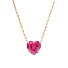 Carica l'immagine nel visualizzatore di Gallery, Collana Girocollo Oro 18 Carati con Zaffiro Rosa a Cuore – Rosso Veneziano Gioielli
