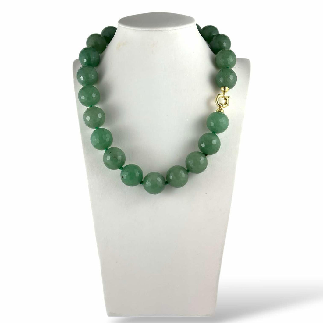 Collana da donna in argento dorato con avventurina naturale