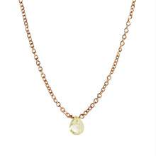 Carica l&#39;immagine nel visualizzatore di Gallery, Girocollo in oro rosa con goccia di diamante giallo fancy
