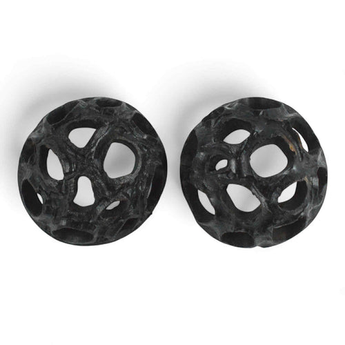 Orecchini donna semisfera in ebano 