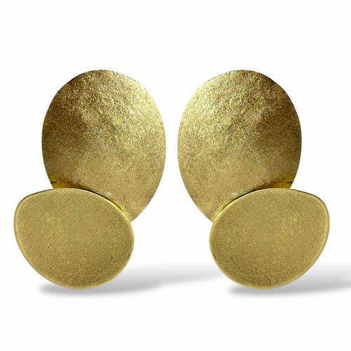 Orecchini doppio ovale in bronzo dorato 