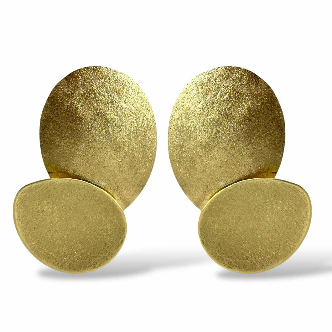 Orecchini doppio ovale in bronzo dorato 