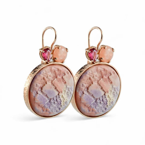 Orecchini in ceramica e quarzi 