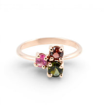 Carica l'immagine nel visualizzatore di Gallery, Anello in Oro Rosa 14 Carati con Tormaline Colorate – Rosso Veneziano Gioielli

