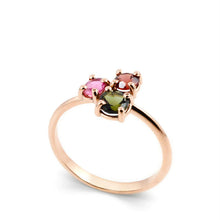 Carica l'immagine nel visualizzatore di Gallery, Anello in Oro Rosa 14 Carati con Tormaline Colorate – Rosso Veneziano Gioielli
