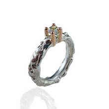 Carica l&#39;immagine nel visualizzatore di Gallery, Anello Solitario in Argento e Oro Rosa con Diamante Fancy
