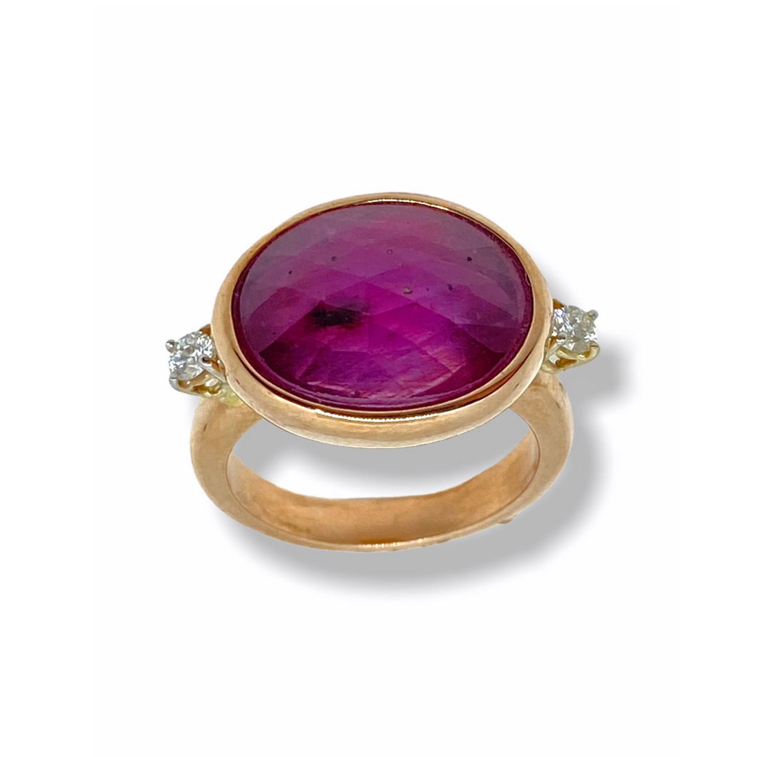Anello ovale con Tormalina